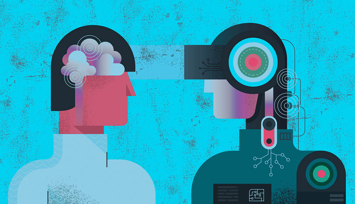 AI abstract image with 2 faces